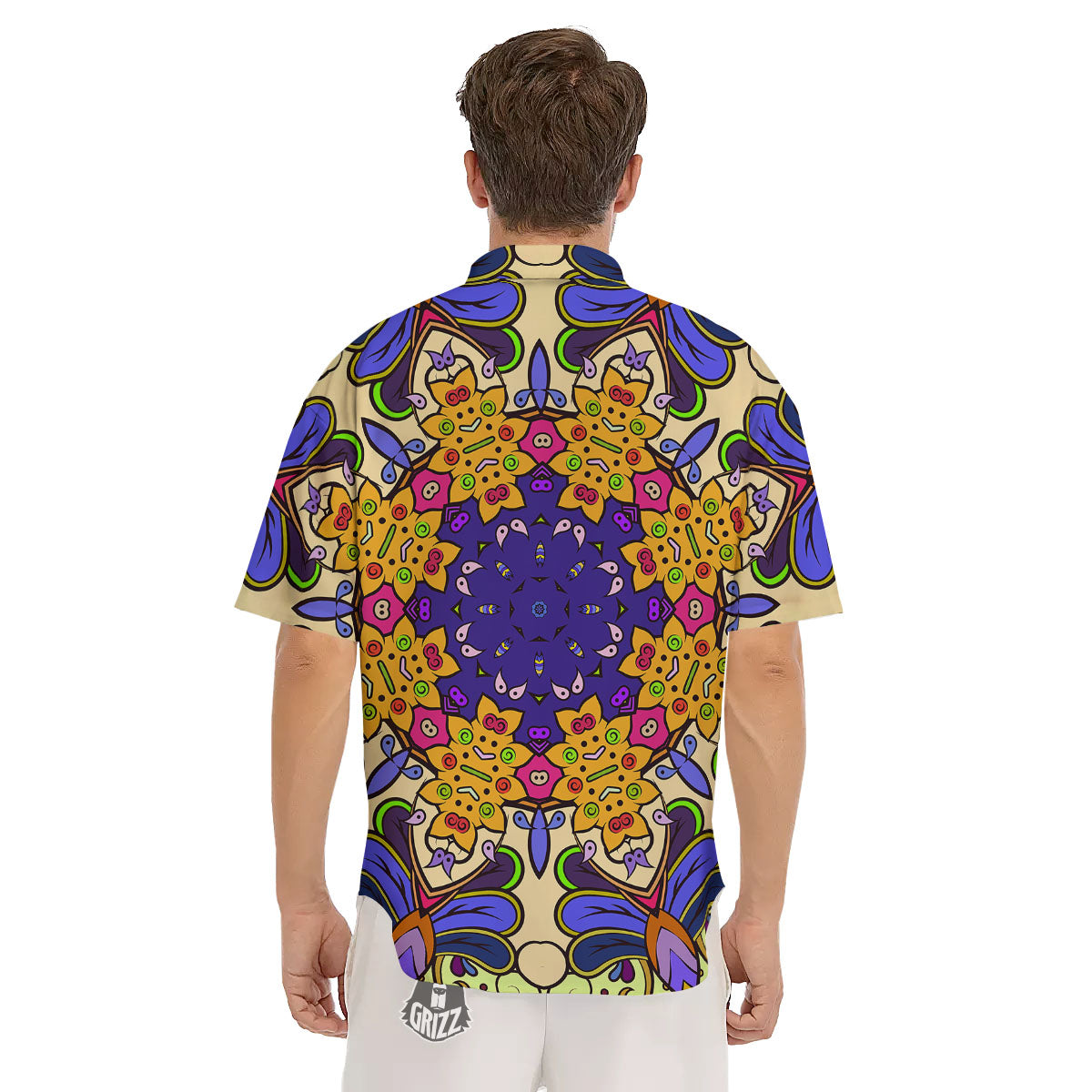 Trippy Psychedelic Ethnic Print Men's Short Sleeve Shirts-grizzshop