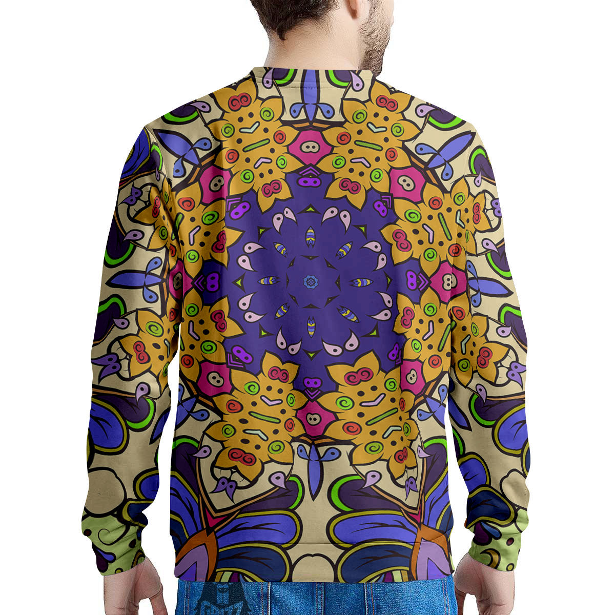 Trippy Psychedelic Ethnic Print Men's Sweatshirt-grizzshop