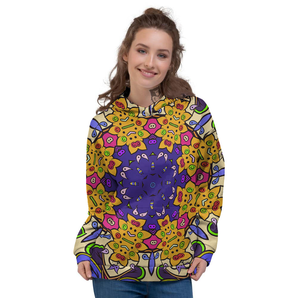 Trippy Psychedelic Ethnic Print Women's Hoodie-grizzshop