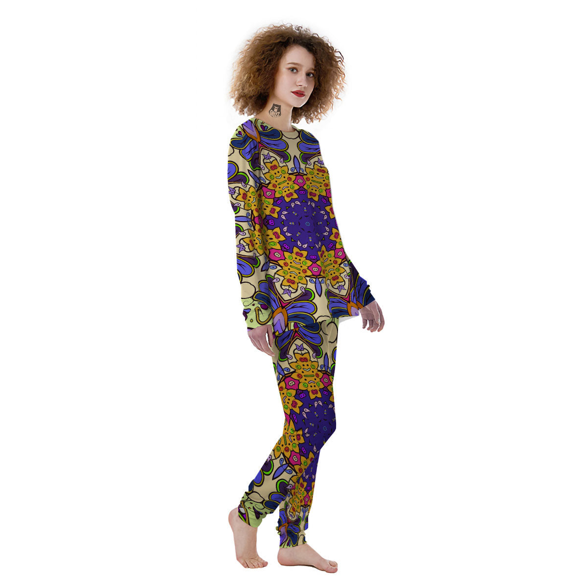 Trippy Psychedelic Ethnic Print Women's Pajamas-grizzshop