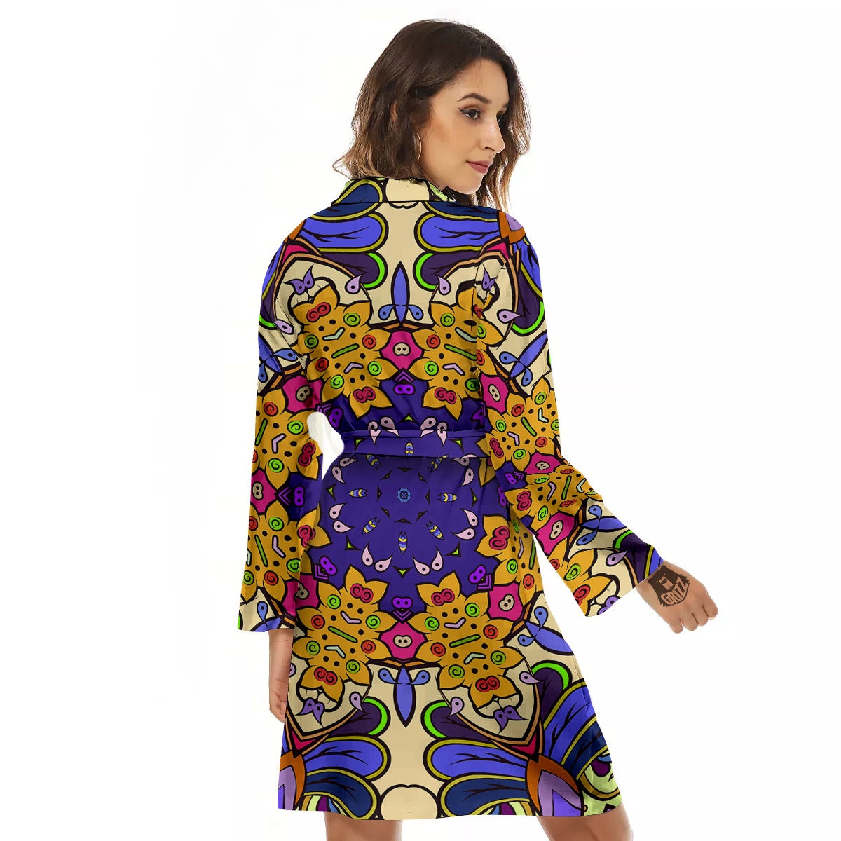 Trippy Psychedelic Ethnic Print Women's Robe-grizzshop