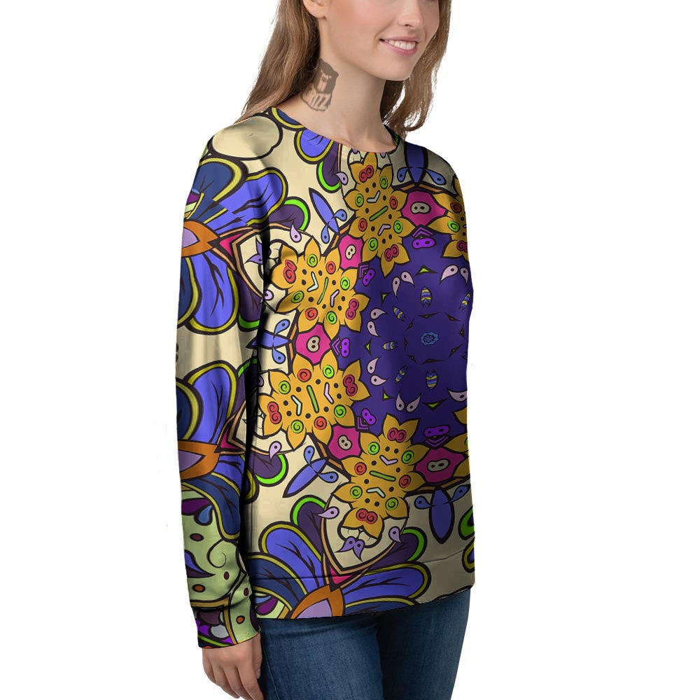 Trippy Psychedelic Ethnic Print Women's Sweatshirt-grizzshop