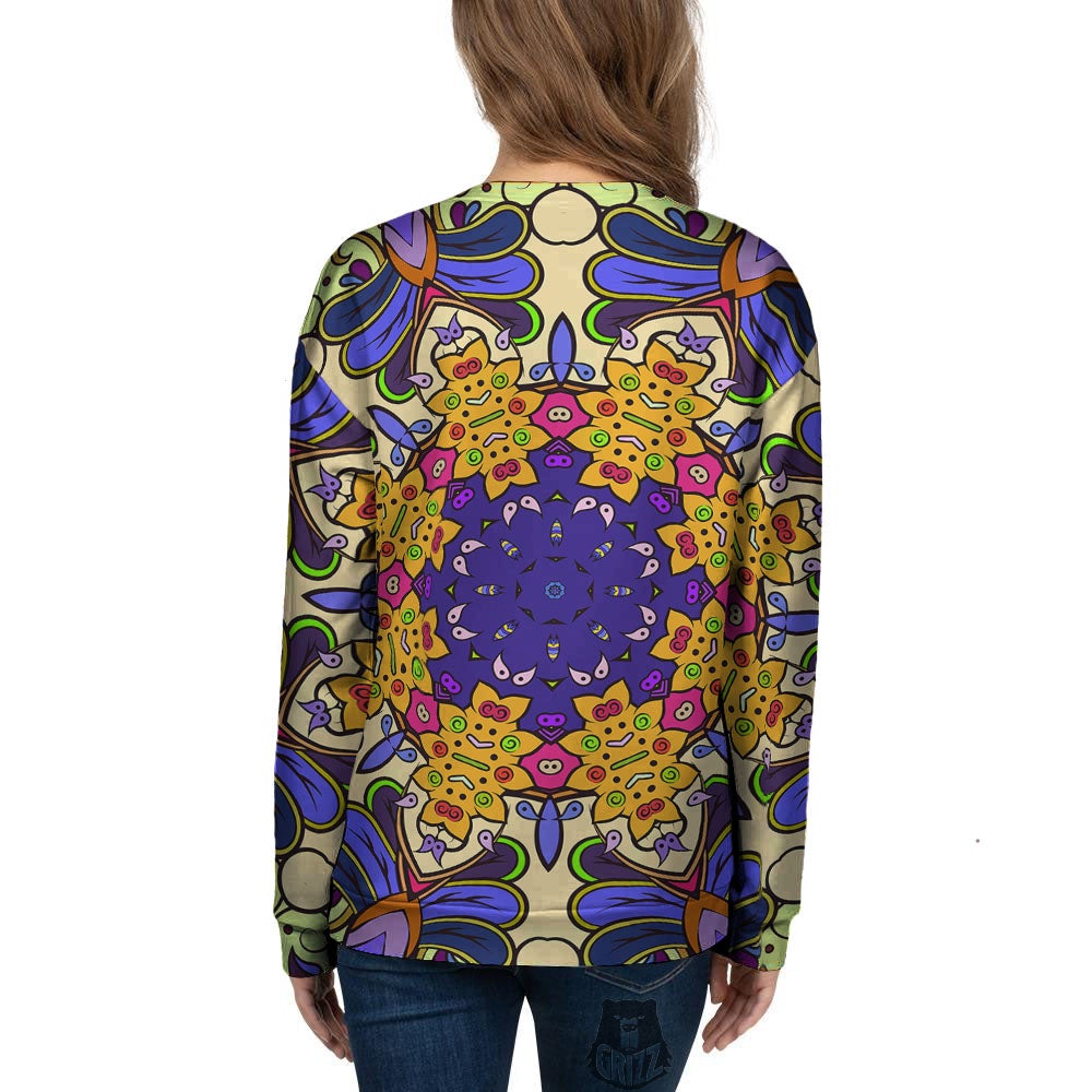 Trippy Psychedelic Ethnic Print Women's Sweatshirt-grizzshop