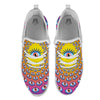 Trippy Psychedelic Eyes Print White Athletic Shoes-grizzshop