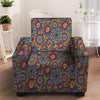 Trippy Psychedelic Floral Armchair Cover-grizzshop