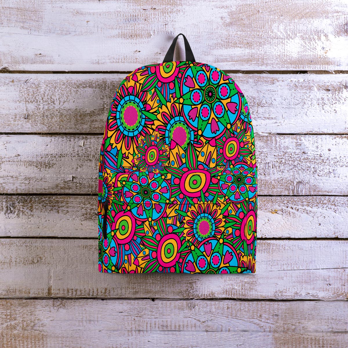 Trippy Psychedelic Floral Backpack-grizzshop