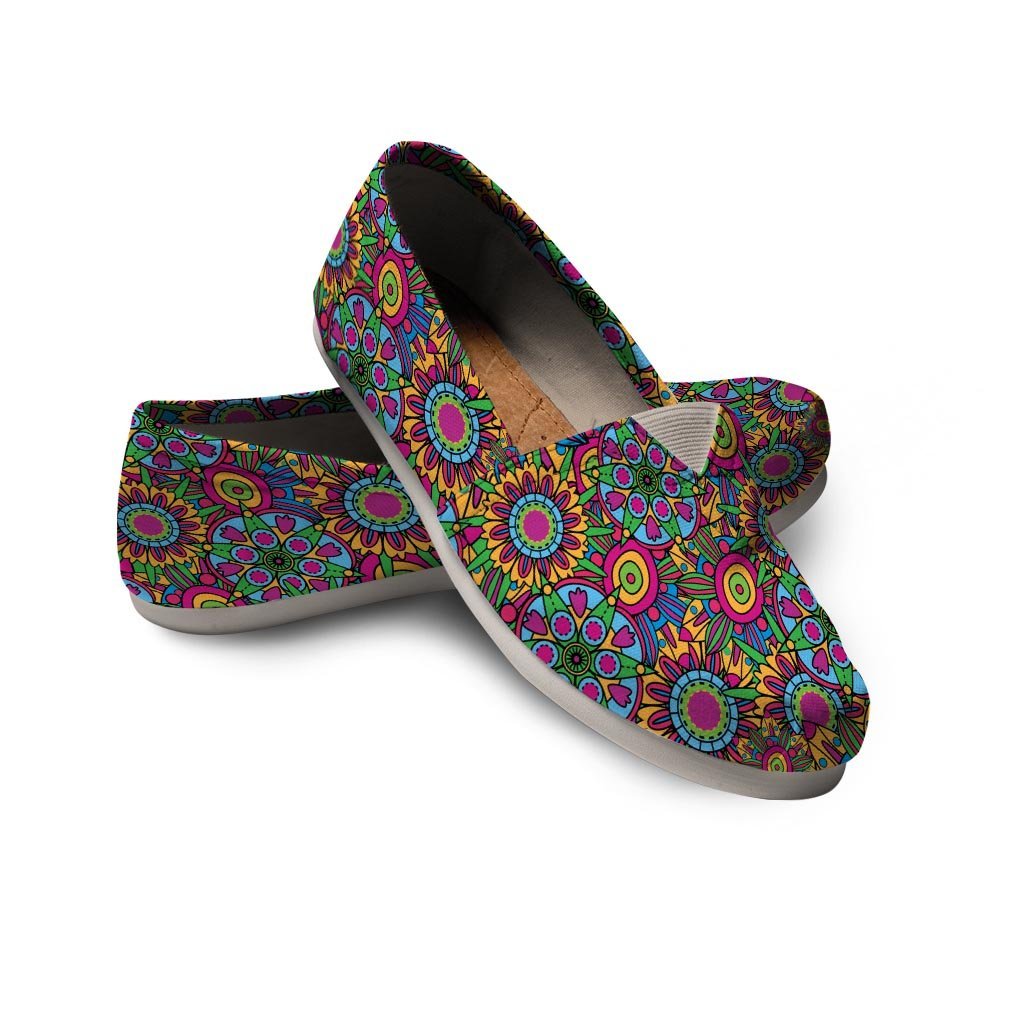 Trippy Psychedelic Floral Canvas Shoes-grizzshop
