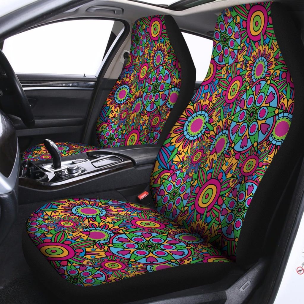 Trippy Psychedelic Floral Car Seat Covers-grizzshop