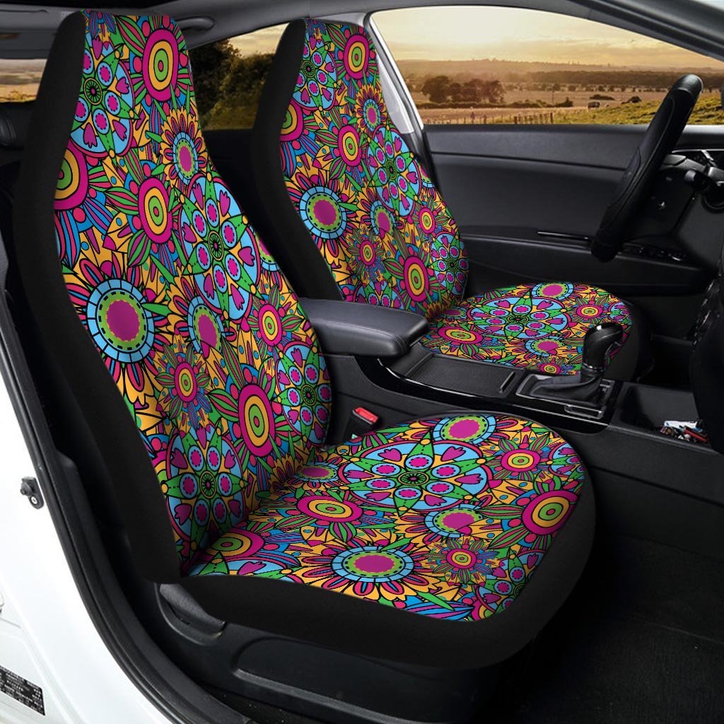 Trippy Psychedelic Floral Car Seat Covers-grizzshop