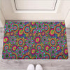 Trippy Psychedelic Floral Door Mat-grizzshop