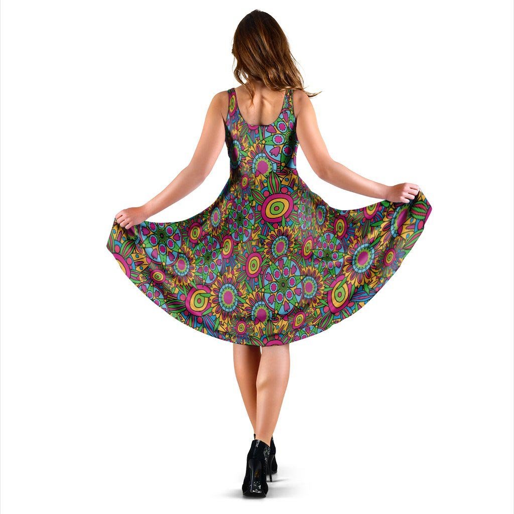 Trippy Psychedelic Floral Dress-grizzshop