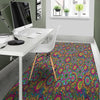 Trippy Psychedelic Floral Floor Mat-grizzshop