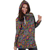 Trippy Psychedelic Floral Hoodie Dress-grizzshop