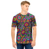 Trippy Psychedelic Floral Men T Shirt-grizzshop