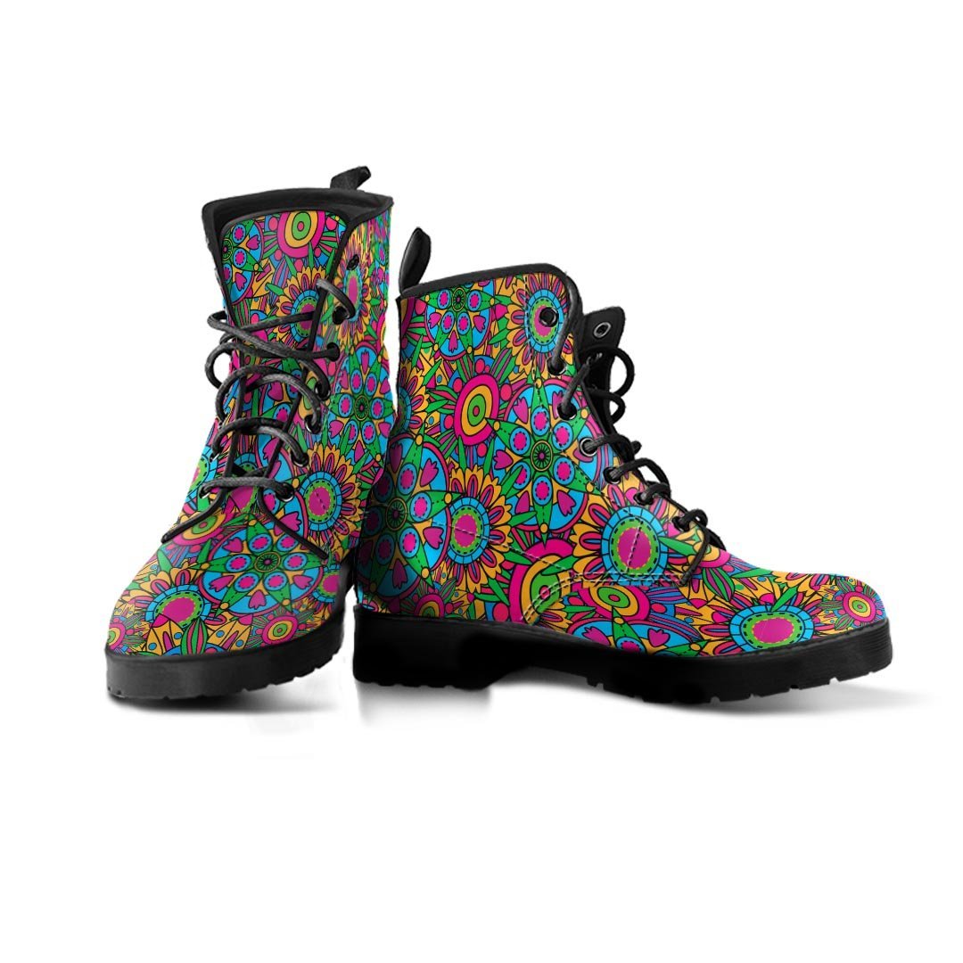 Trippy Psychedelic Floral Men's Boots-grizzshop