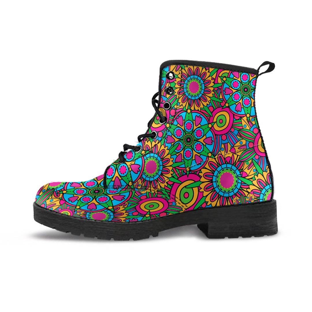 Trippy Psychedelic Floral Men's Boots-grizzshop