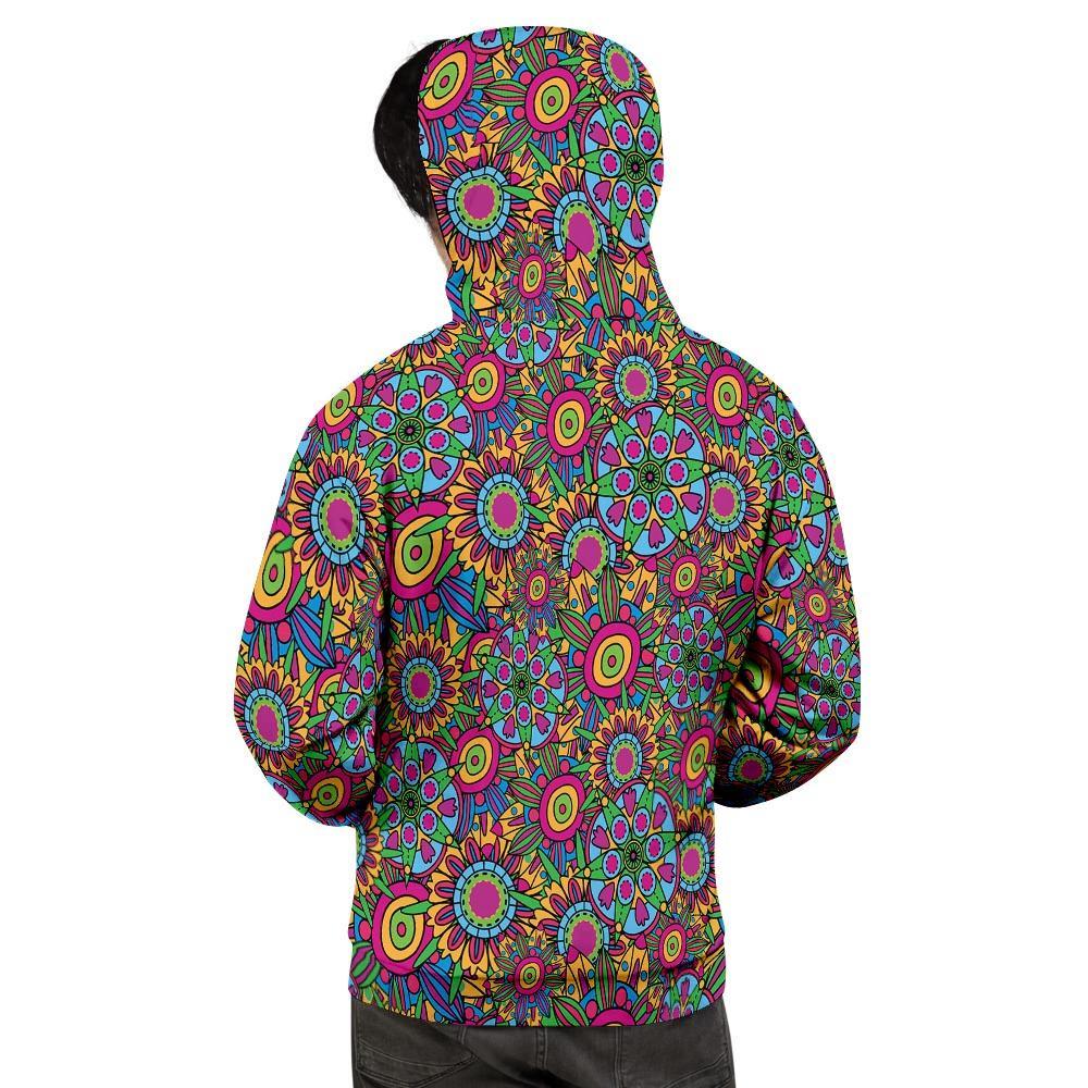 Trippy Psychedelic Floral Men's Hoodie-grizzshop
