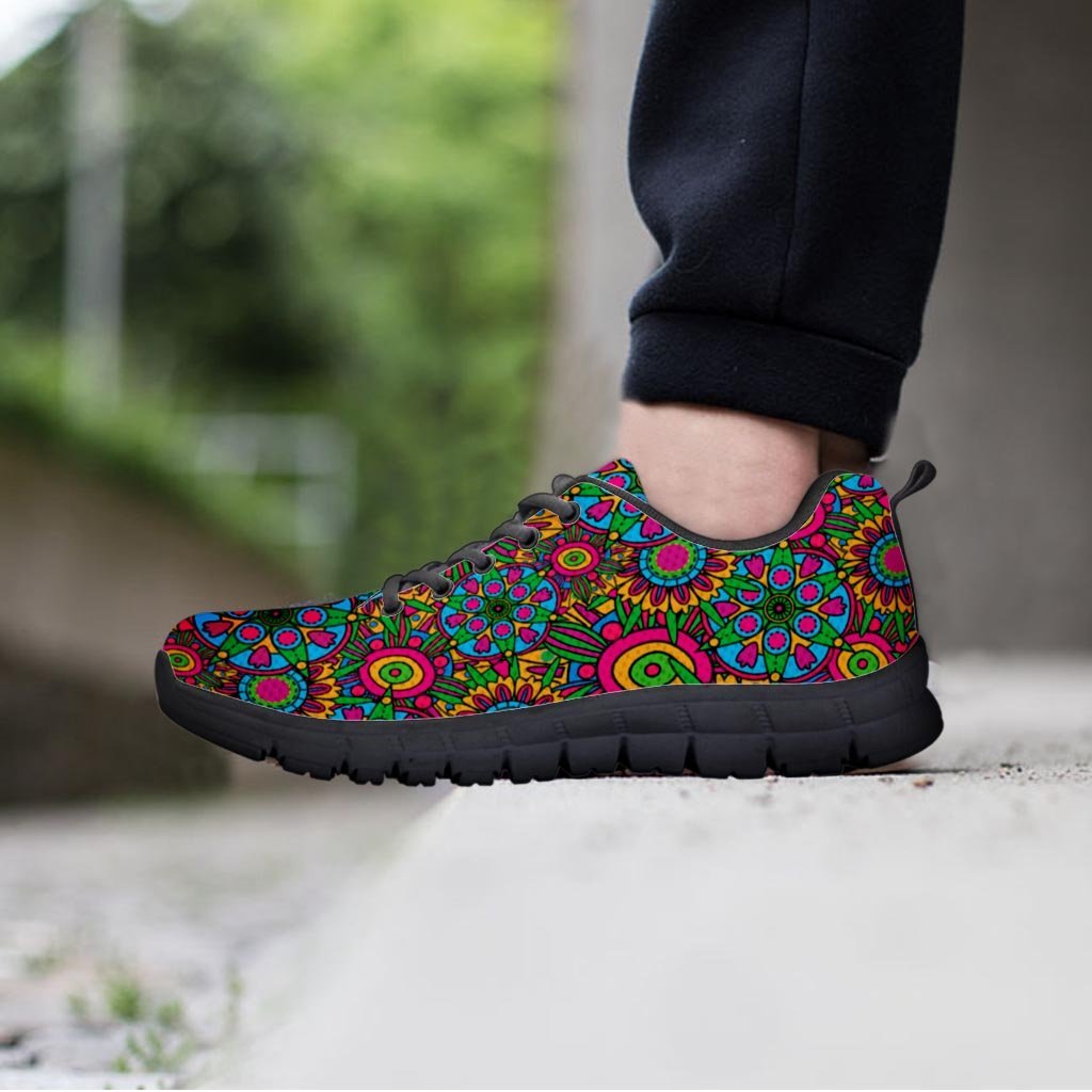 Trippy Psychedelic Floral Men's Sneakers-grizzshop