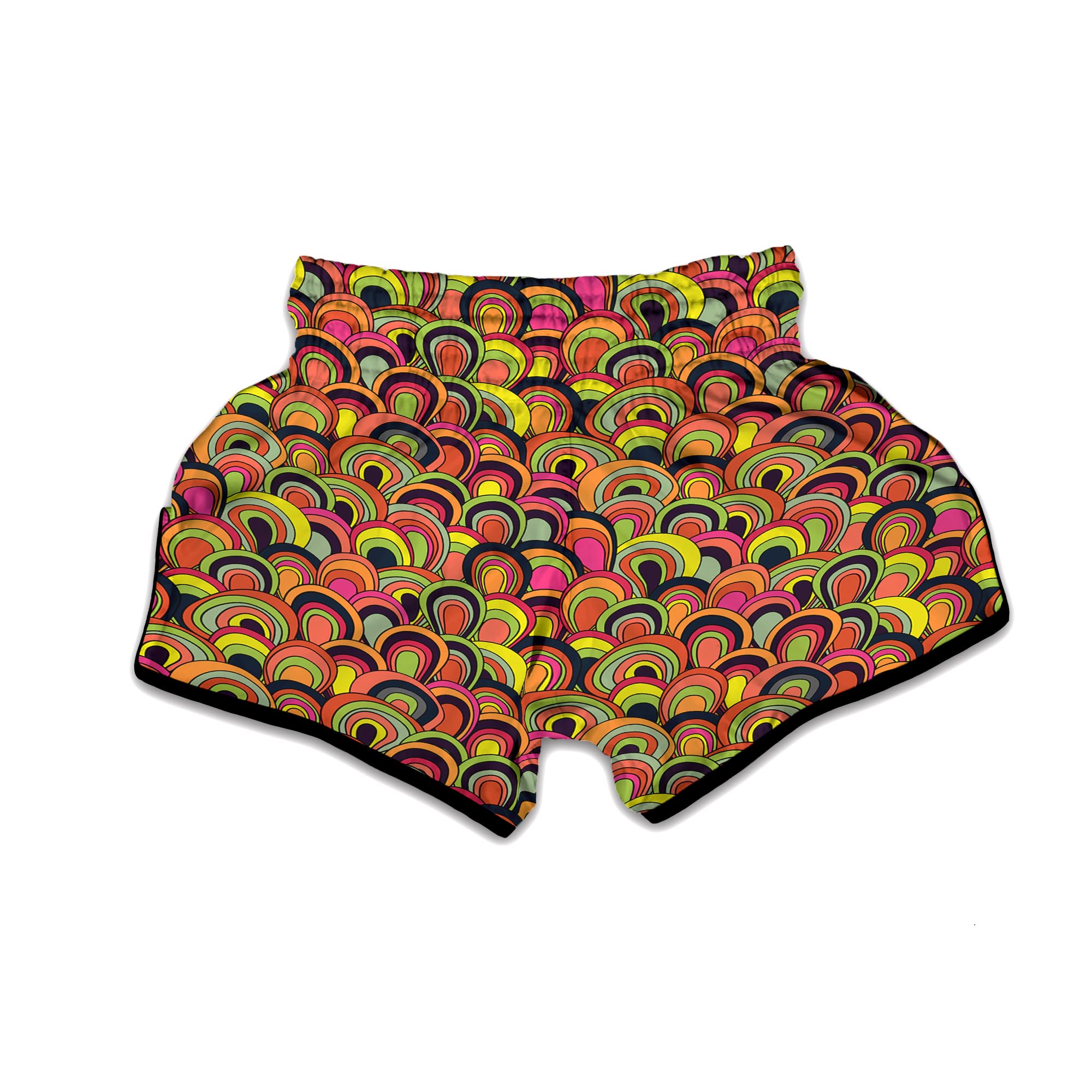 Trippy Psychedelic Floral Muay Thai Boxing Shorts-grizzshop