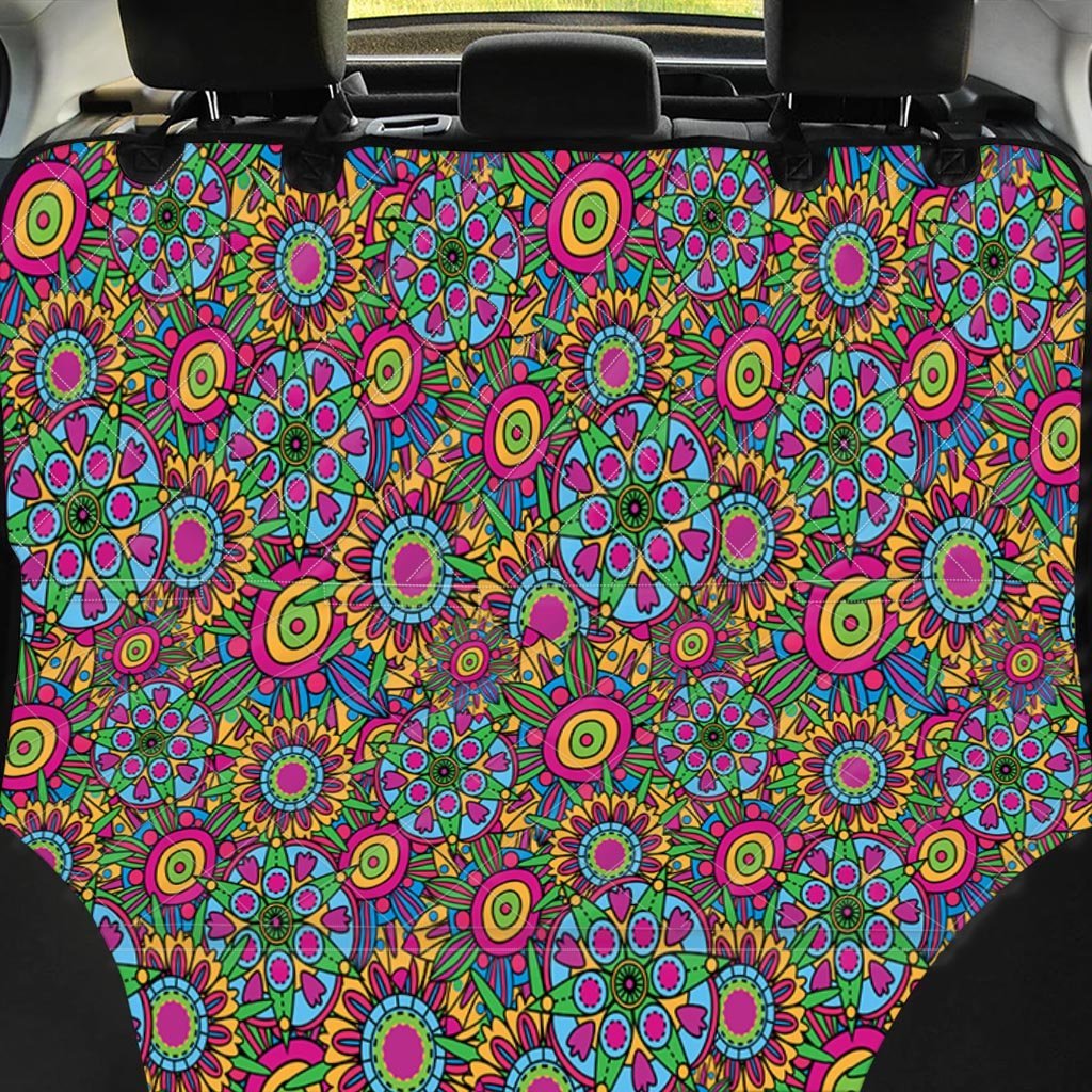 Trippy Psychedelic Floral Pet Car Seat Cover-grizzshop