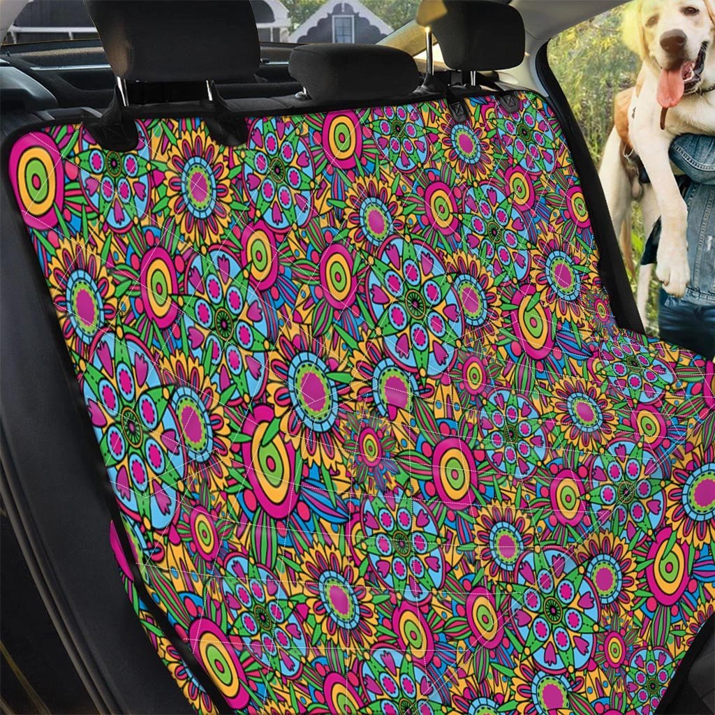 Trippy Psychedelic Floral Pet Car Seat Cover-grizzshop