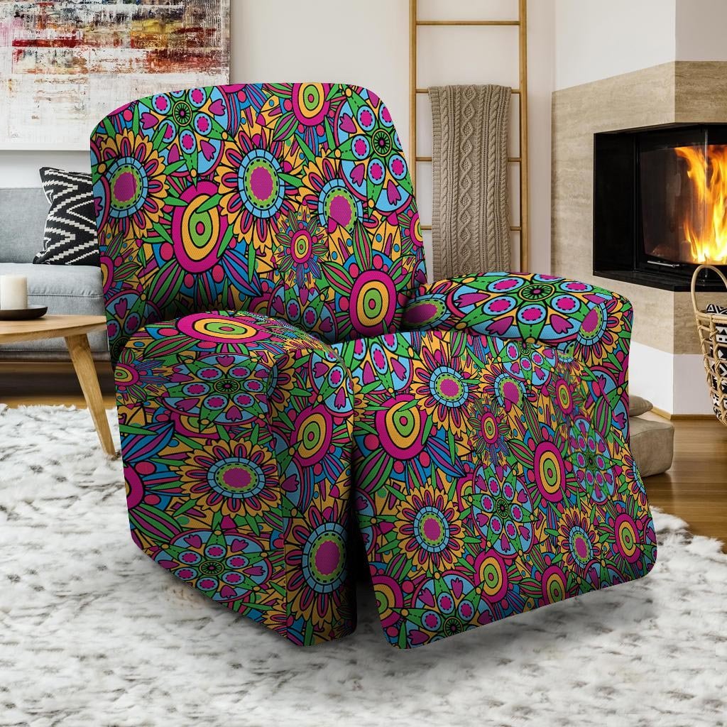 Trippy Psychedelic Floral Recliner Cover-grizzshop