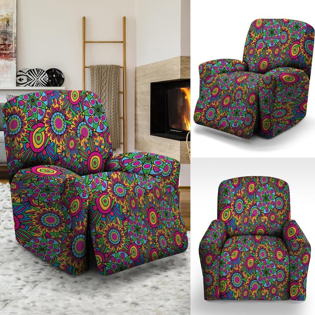 Trippy Psychedelic Floral Recliner Cover-grizzshop