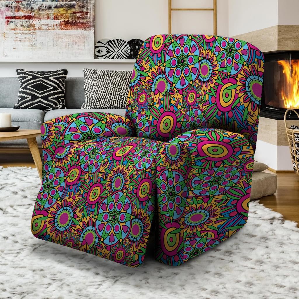 Trippy Psychedelic Floral Recliner Cover-grizzshop