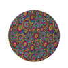 Trippy Psychedelic Floral Round Rug-grizzshop