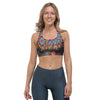 Trippy Psychedelic Floral Sports Bra-grizzshop