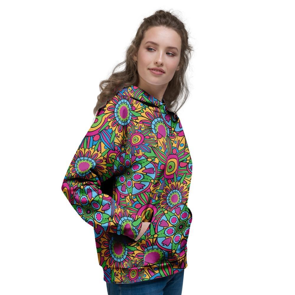 Trippy Psychedelic Floral Women's Hoodie-grizzshop