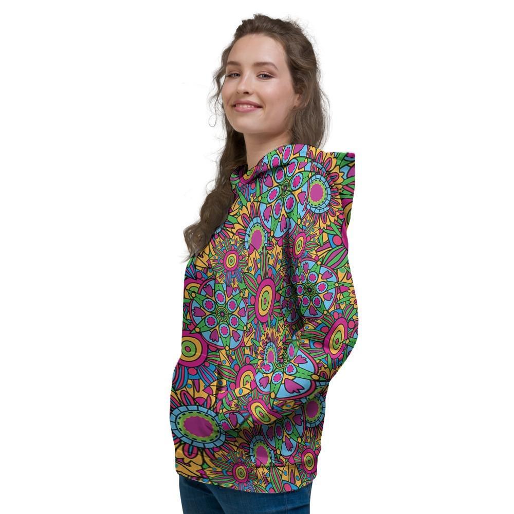 Trippy Psychedelic Floral Women's Hoodie-grizzshop