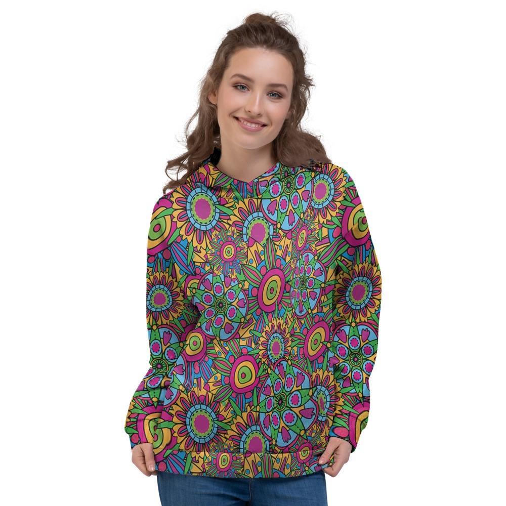 Trippy Psychedelic Floral Women's Hoodie-grizzshop