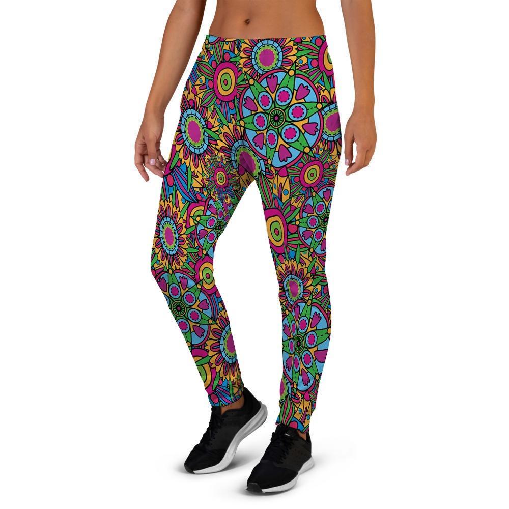 Trippy Psychedelic Floral Women's Joggers-grizzshop