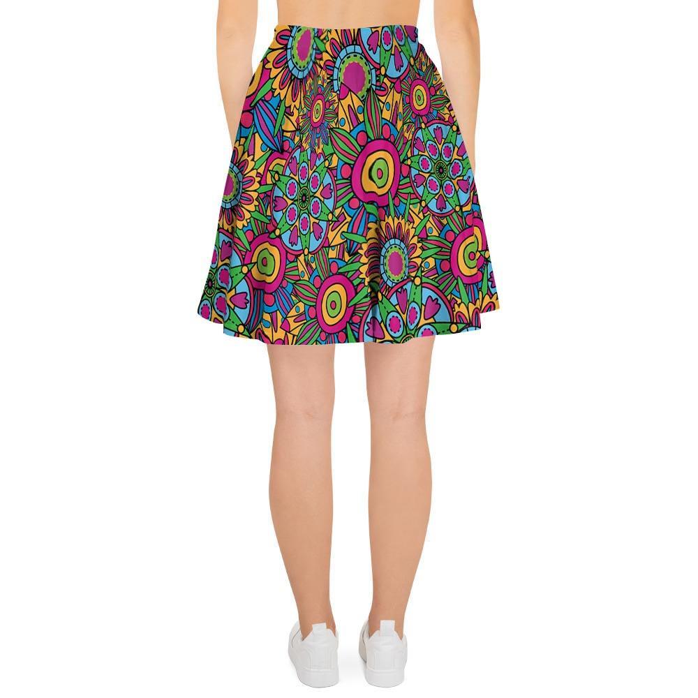 Trippy Psychedelic Floral Women's Skirt-grizzshop