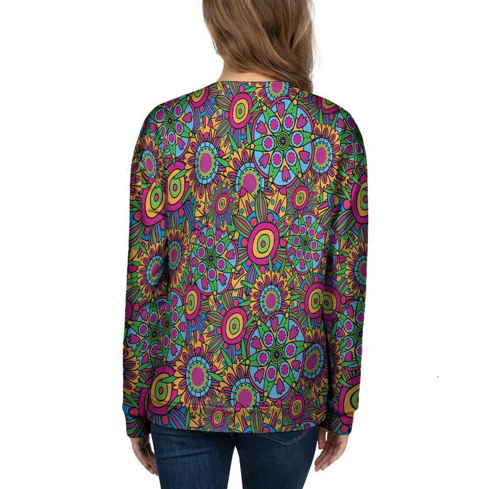 Trippy Psychedelic Floral Women's Sweatshirt-grizzshop