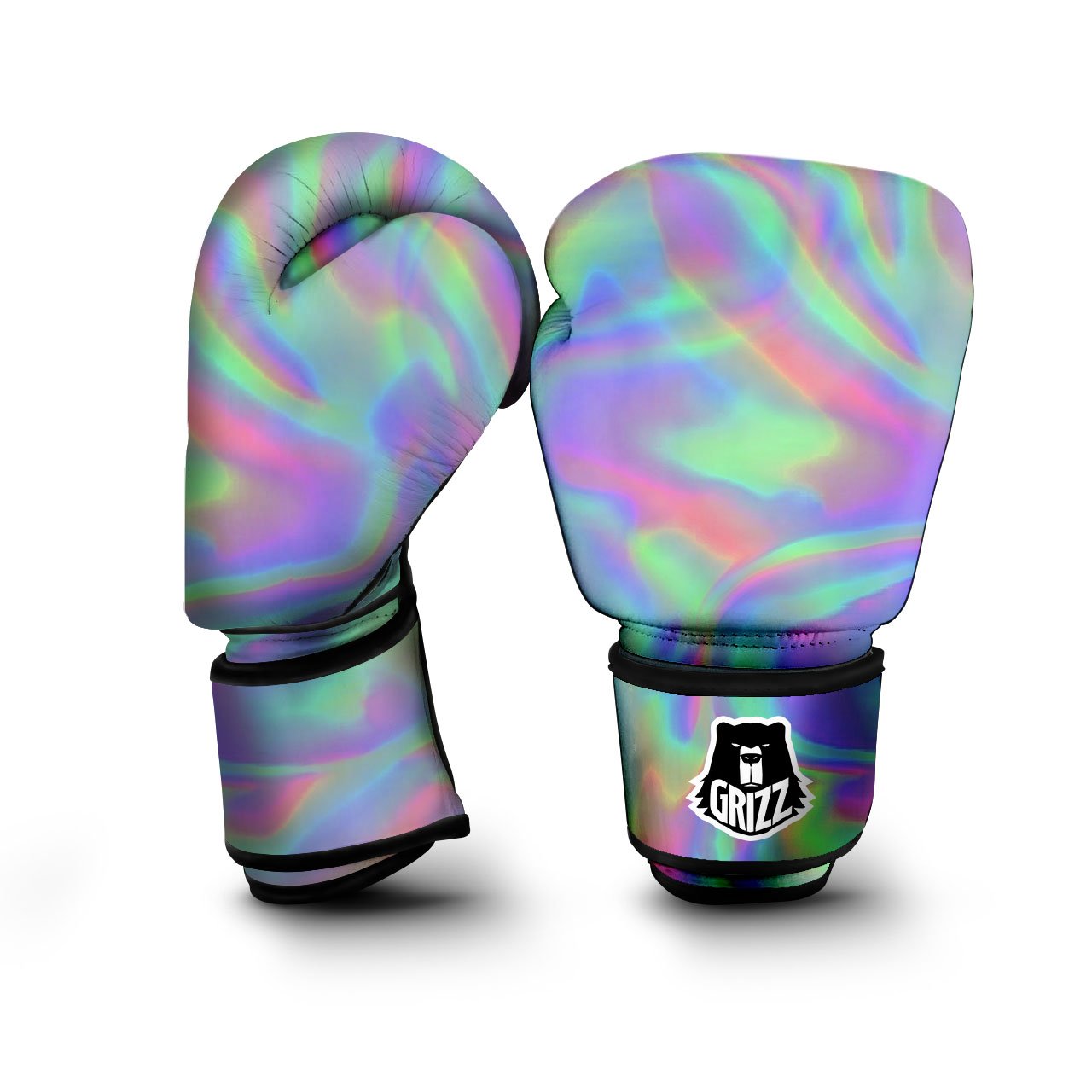 Trippy Psychedelic Holographic Print Boxing Gloves-grizzshop