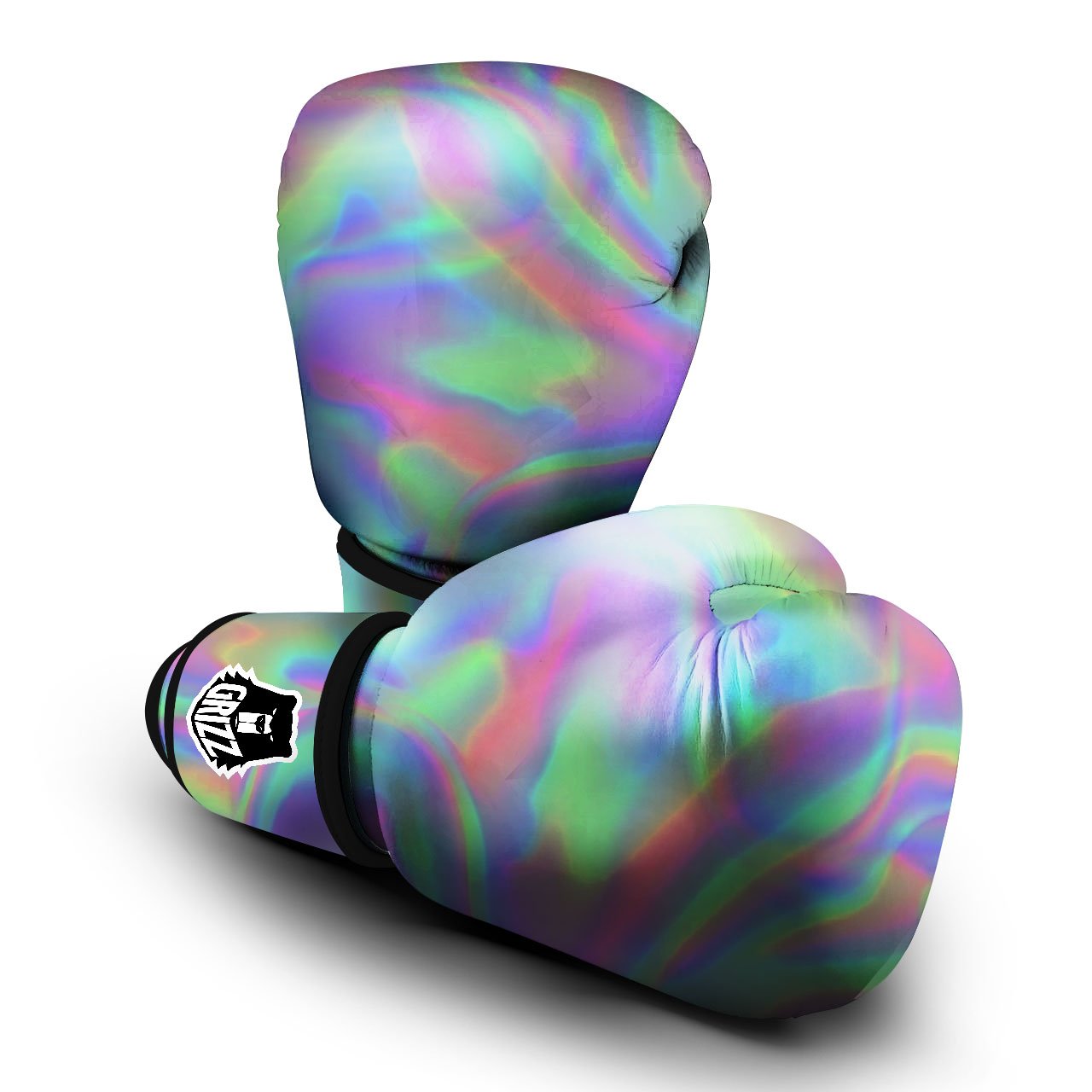 Trippy Psychedelic Holographic Print Boxing Gloves-grizzshop