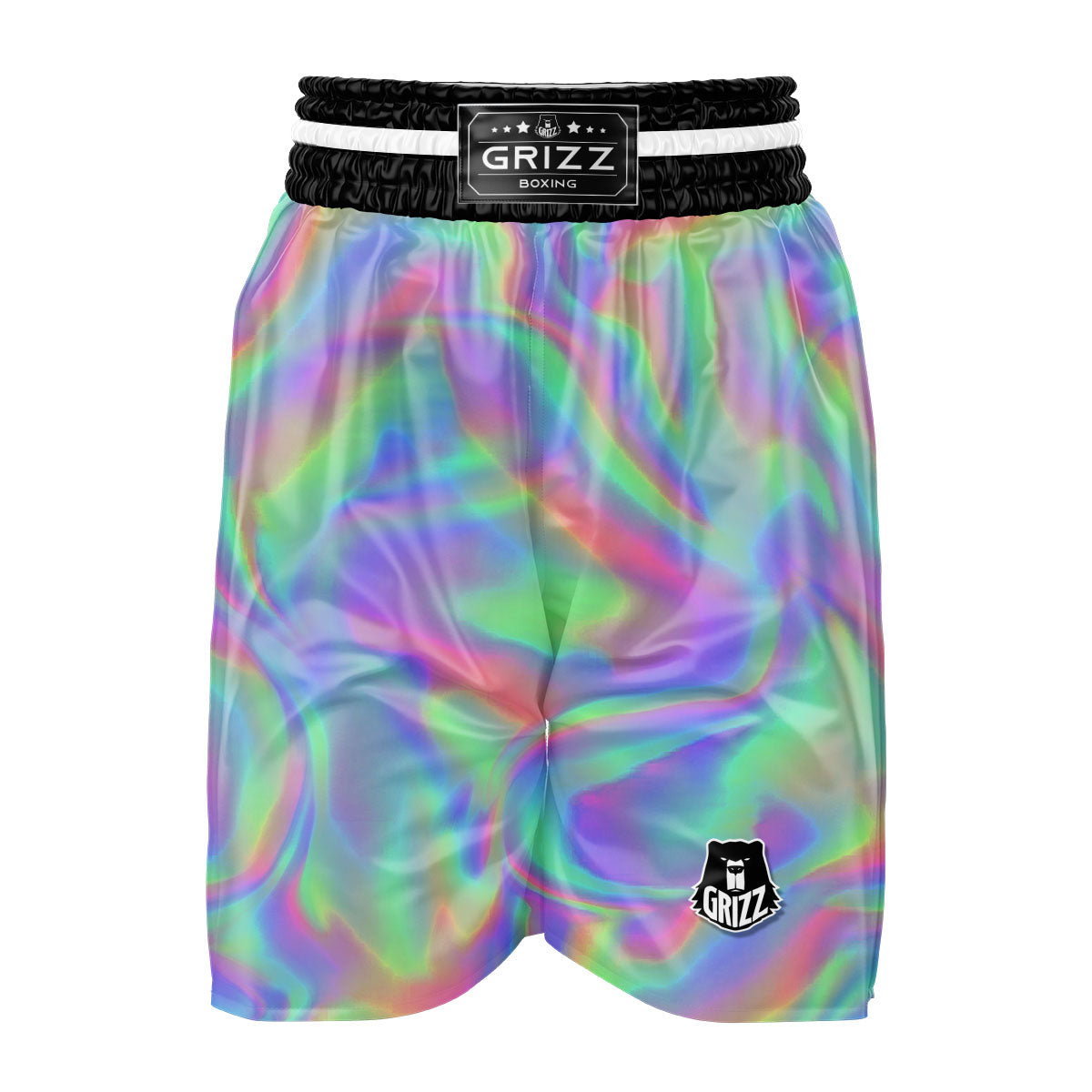 Trippy Psychedelic Holographic Print Boxing Shorts-grizzshop