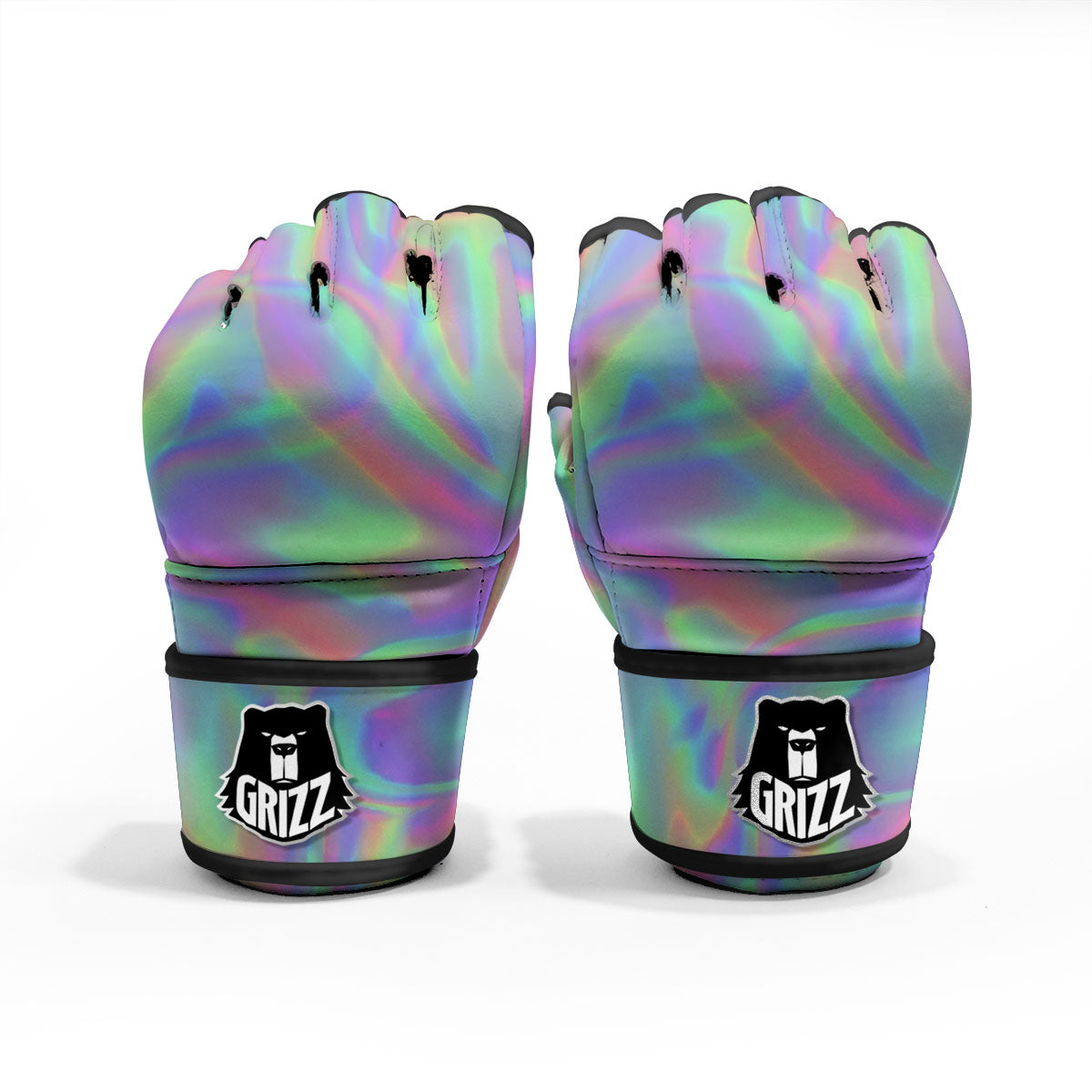 Trippy Psychedelic Holographic Print MMA Gloves-grizzshop