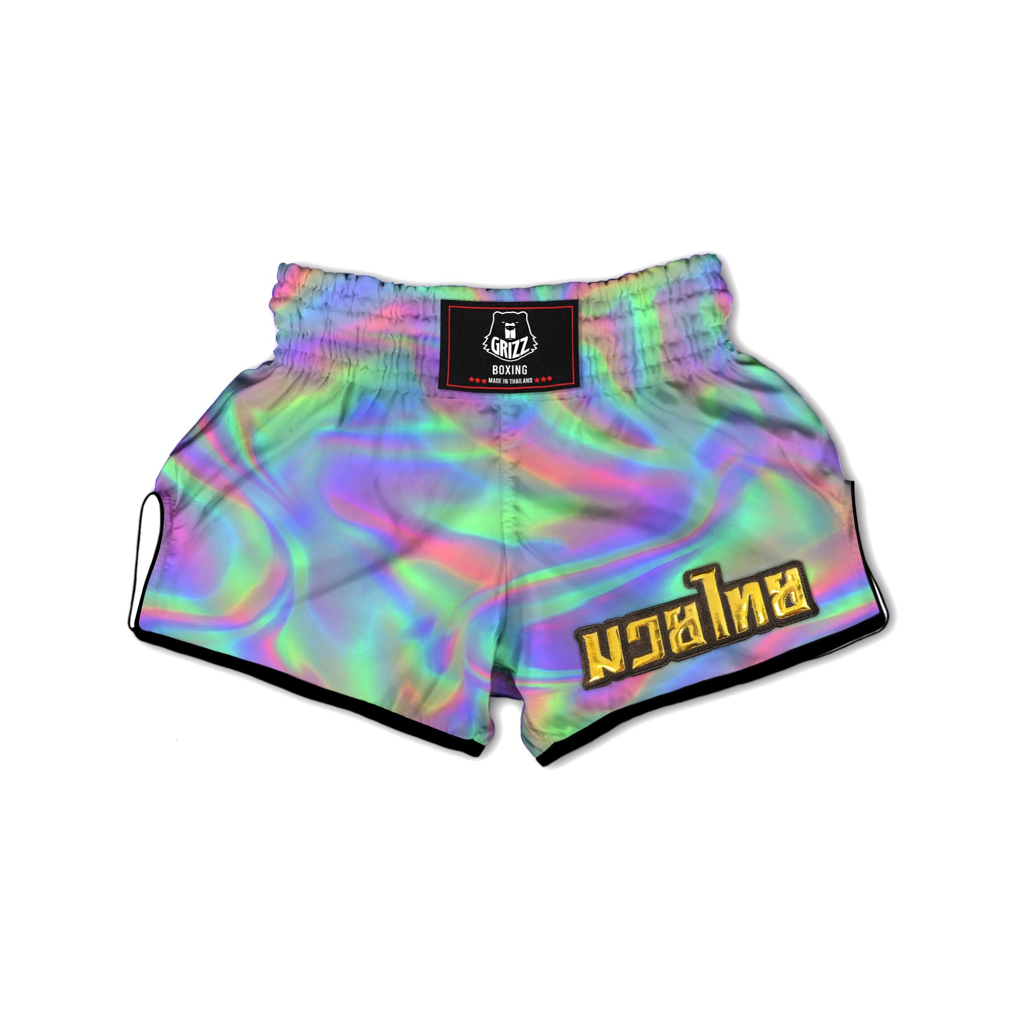 Trippy Psychedelic Holographic Print Muay Thai Boxing Shorts-grizzshop