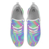 Trippy Psychedelic Holographic Print White Athletic Shoes-grizzshop