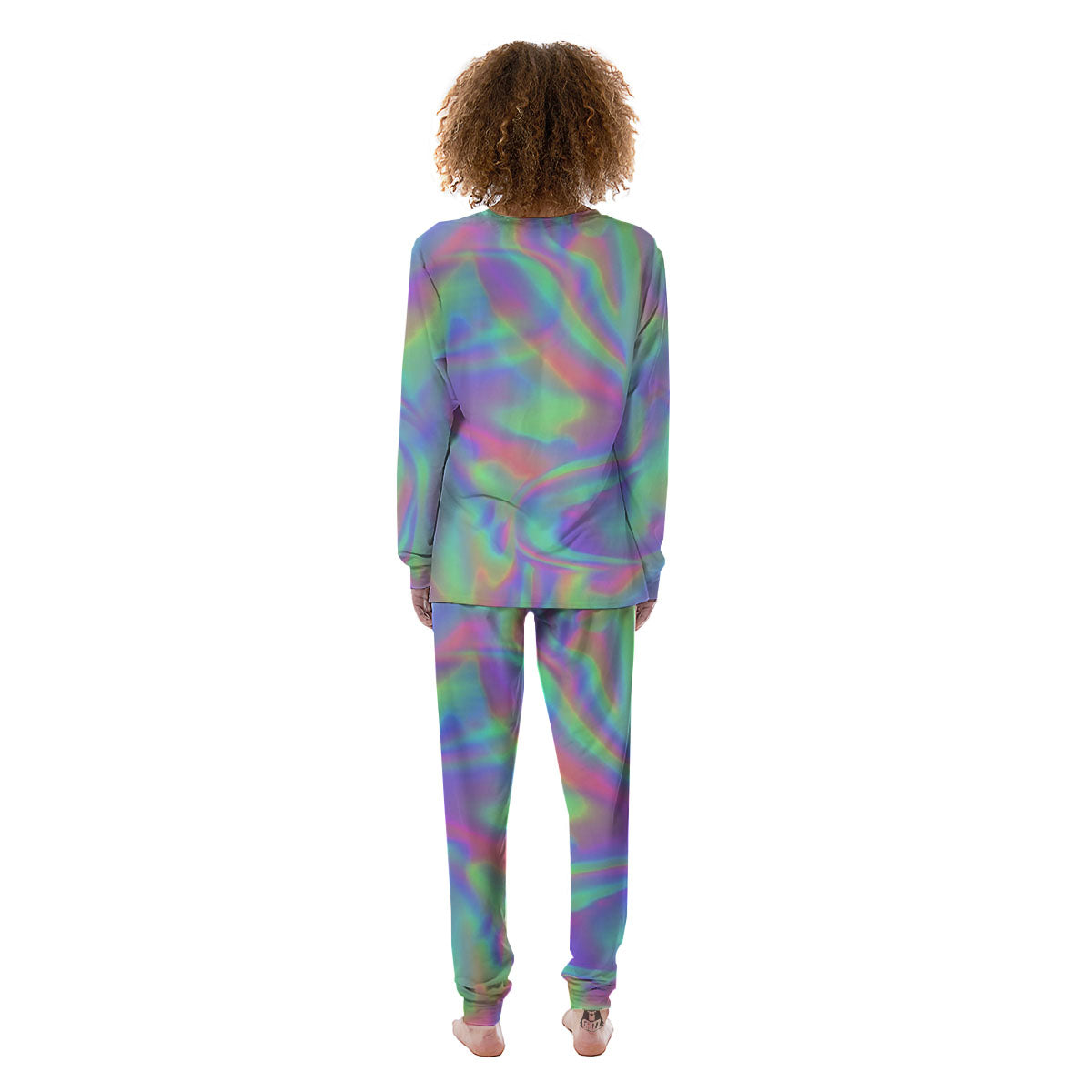 Trippy Psychedelic Holographic Print Women's Pajamas-grizzshop