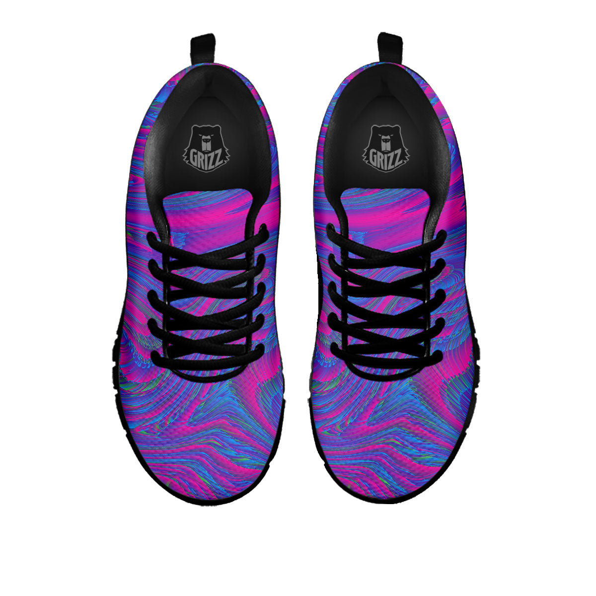 Trippy Psychedelic Purple Print Black Sneaker-grizzshop