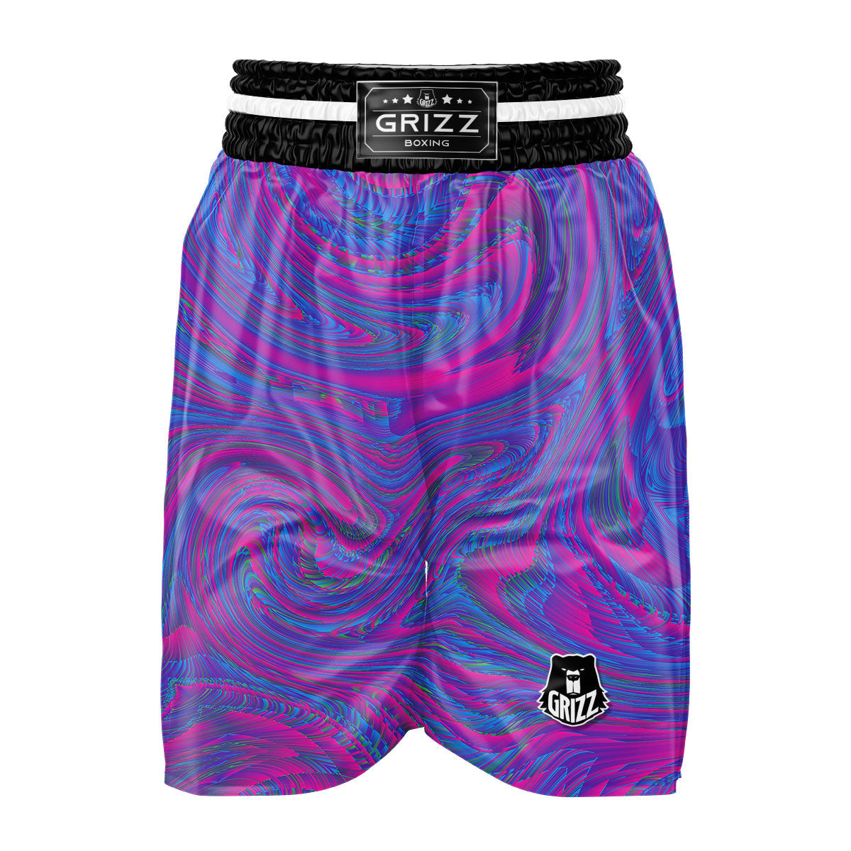 Trippy Psychedelic Purple Print Boxing Shorts-grizzshop