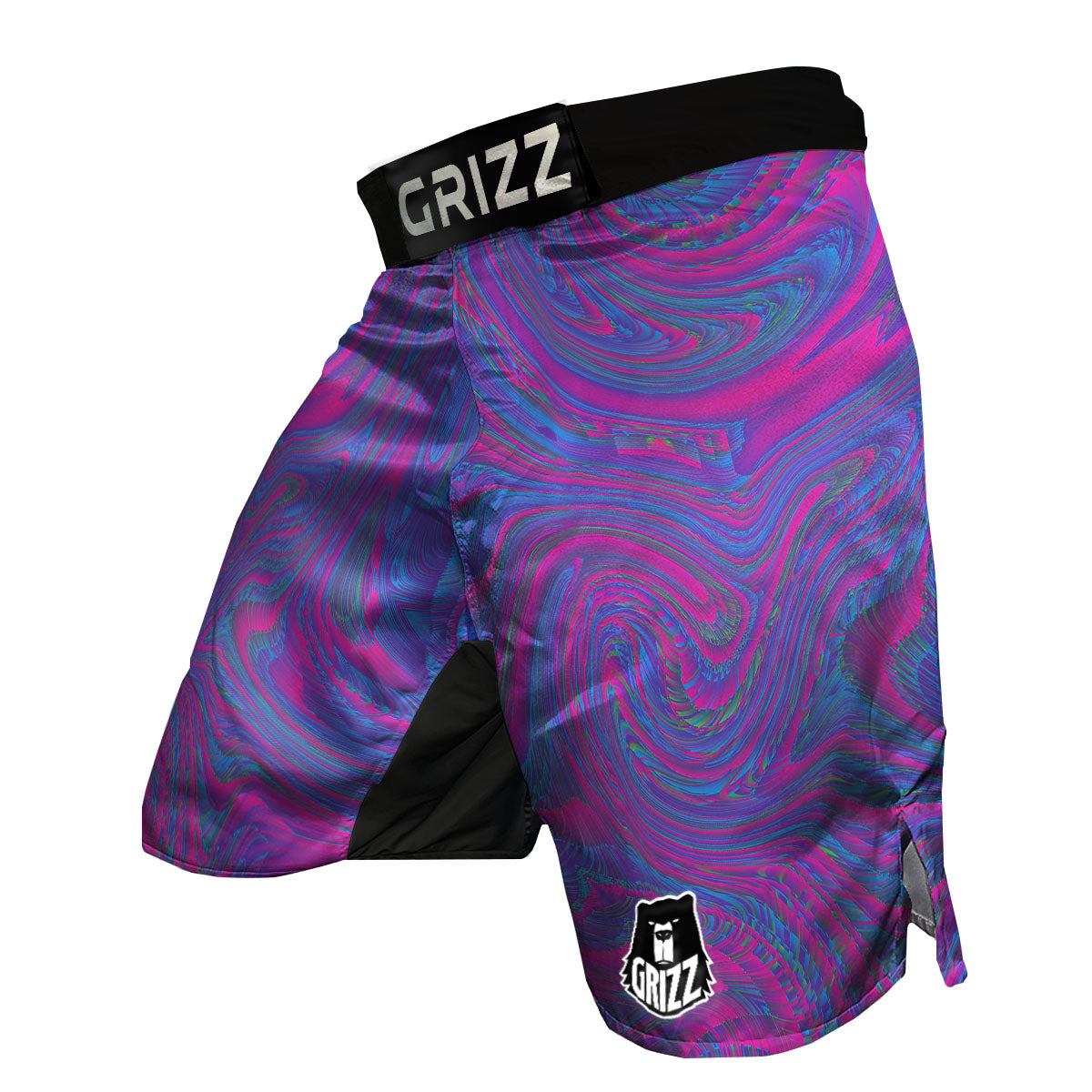 Trippy Psychedelic Purple Print MMA Shorts-grizzshop