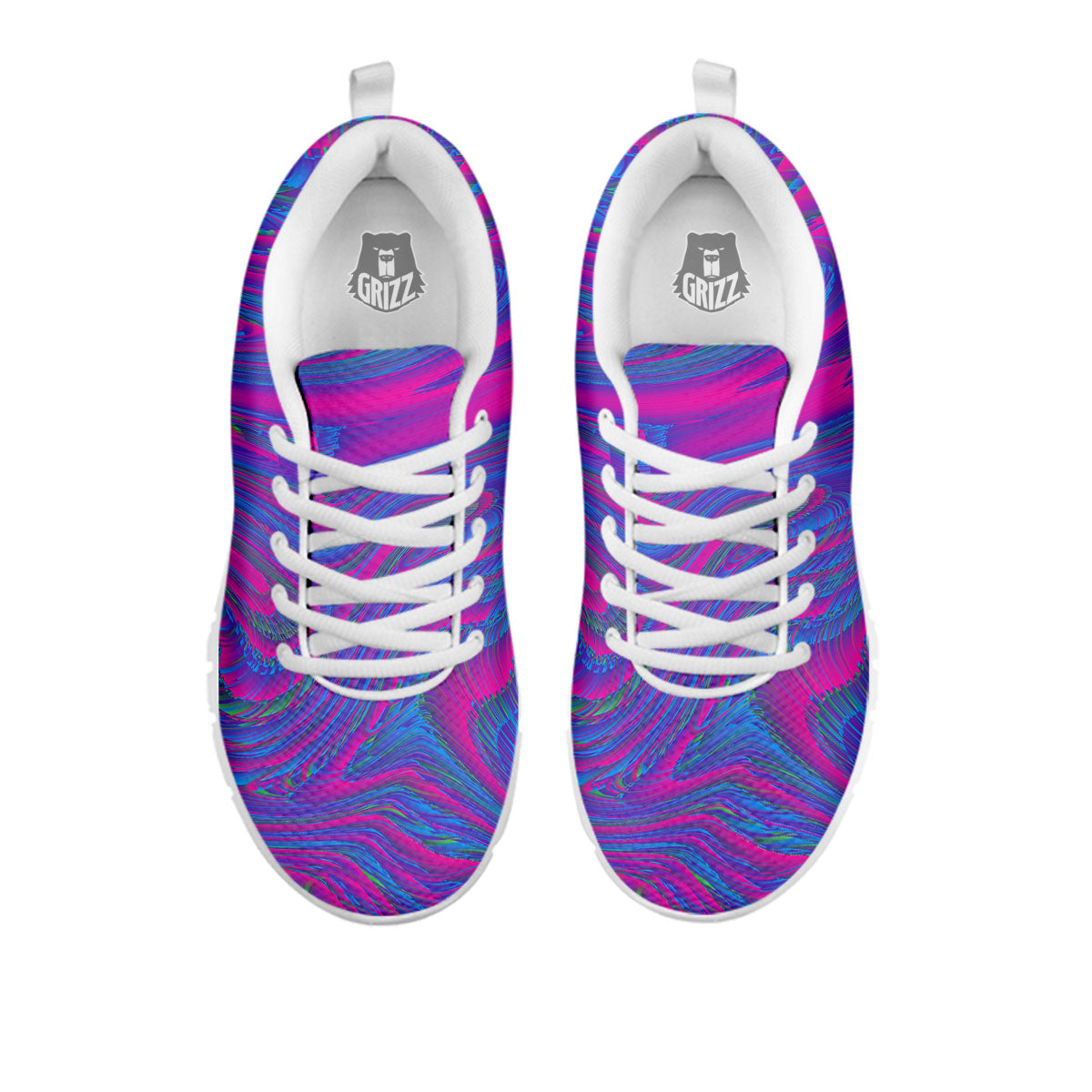 Trippy Psychedelic Purple Print White Sneaker-grizzshop