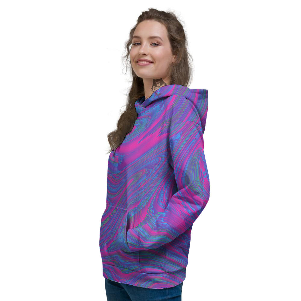 Trippy Psychedelic Purple Print Women's Hoodie-grizzshop