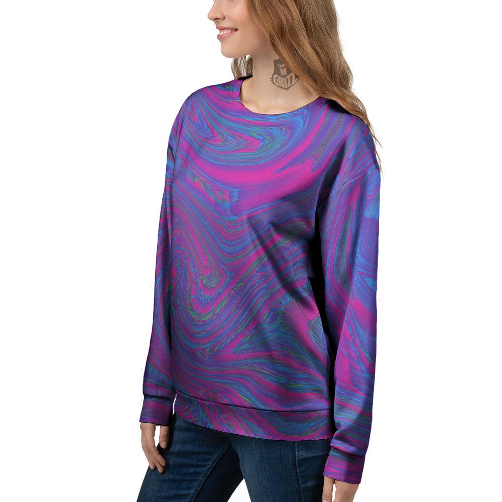 Trippy Psychedelic Purple Print Women's Sweatshirt-grizzshop