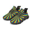 Trippy Psychedelic Rainbow Print Black Running Shoes-grizzshop